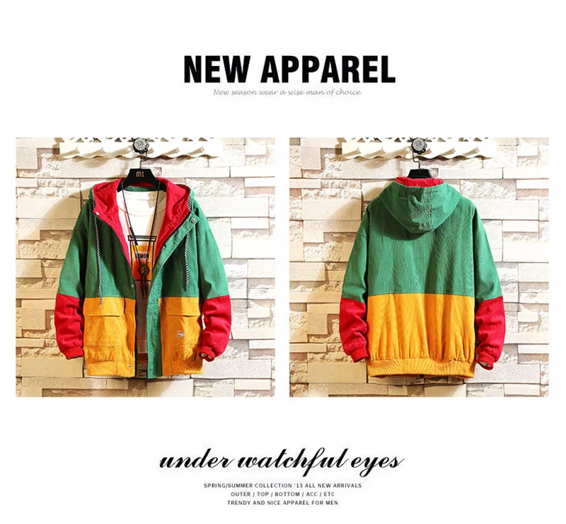  Corduroy Jacket Mens Oversize Bomber Punk Rave   (1)