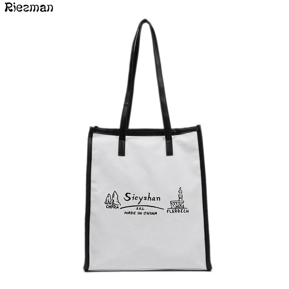 

2019 Women Summer Beach Casual Canvas Totes Bags Fashion Designers Handbags Ladies Large Shoulder Bag Casual Bolsa Shopping Bags