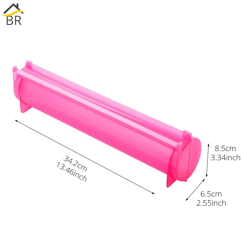 Comprar BR de todos los tamaños dispensador de envoltura de plástico caja de soporte de papel de aluminio para cortar película de alimentos envoltura adhesiva cortador de película de cocina organizador de película