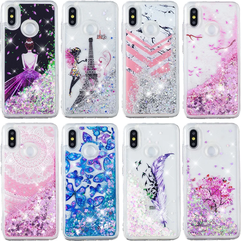

Luxury Glitter Liquid Sand Quicksand Phone Soft TPU Silicone Case Cover Shell Coque for xiaomi Mi 8 Mix2S Redmi Note 4 4X 5Pro