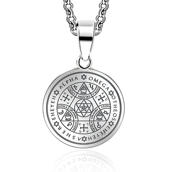 

Abaicer Sigil Magic WICCA Seals Of The Seven Archangels Pendant Choker Statement Silver Stainless Steel Necklace Key Of Solomon