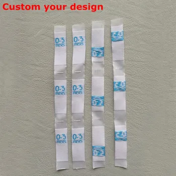 

2000pcs damask polyester woven cloth size label Flag labels 4 different sizes/lot