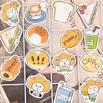 

45PCS/ PACK Kawaii Cute Bread Sticker Marker Planner Diary DIY Decorate Stationery Stickers Scrapbooking Bullet Journal sl1950