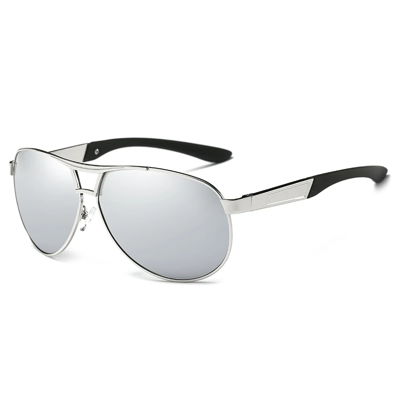 ГОРЯЧАЯ мужская Мода UV400 солнцезащитные Очки зеркало Очки Солнцезащитные очки для мужчин с случае коробка - Цвет линз: Silver