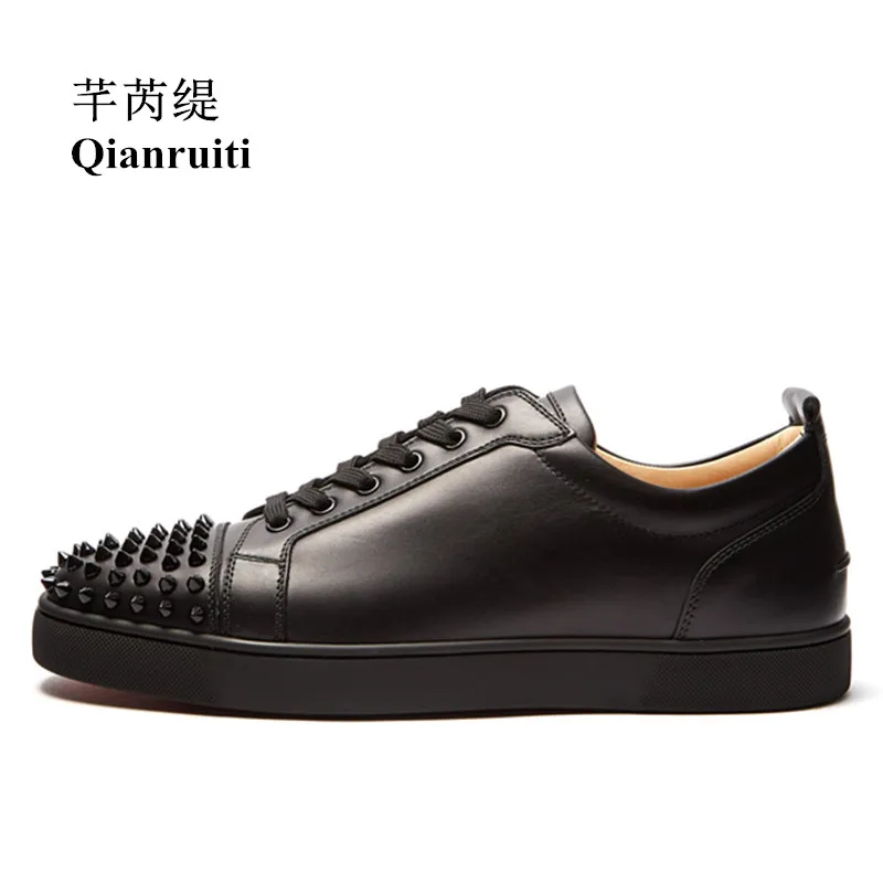 Qianruiti Suede Men Casual Shoes Round Toe Low Top Lace-up Leisure Male Footwear Shoes Zipper Metal Decorated Man Shoes