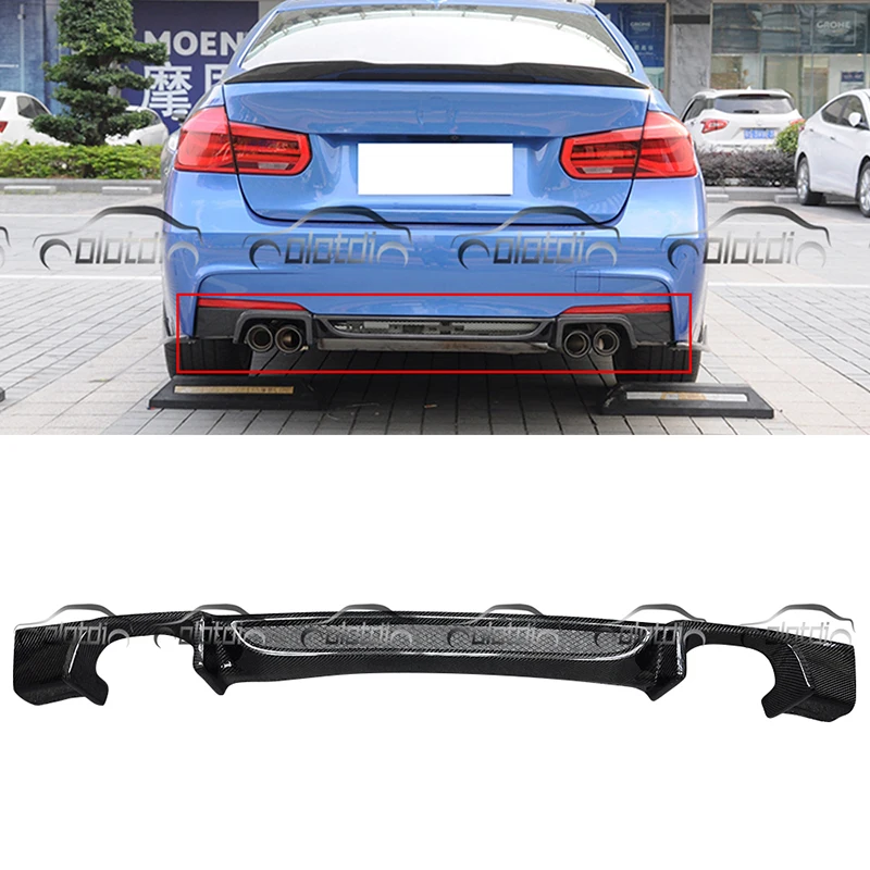 V Style Carbon Fiber Bumper Spoiler Rear Lip Diffuser For Bmw F30 M Tech M Sport Package Quad Exhaust Tips Buy At The Price Of 230 51 In Aliexpress Com Imall Com