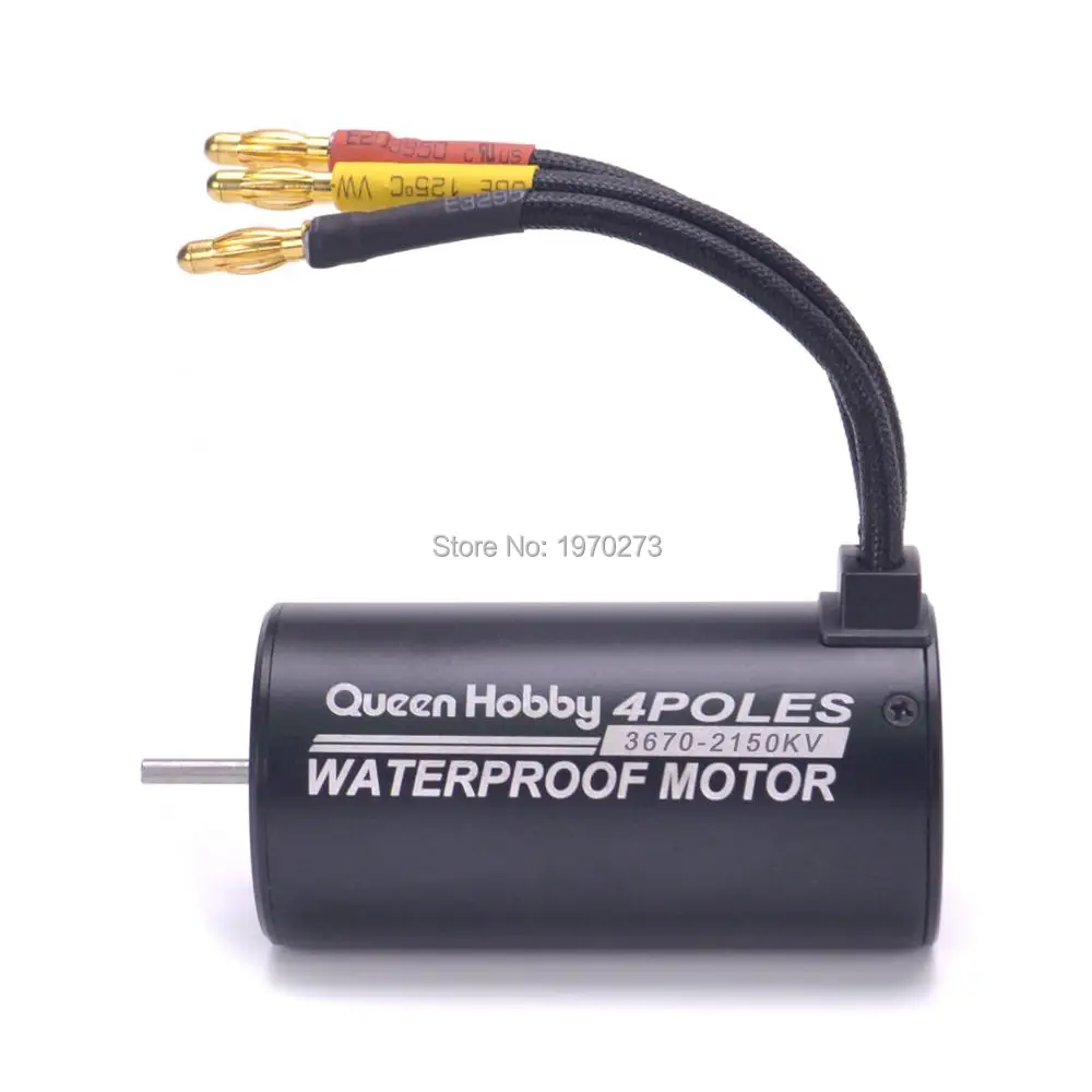 Moteur Brushless 3670 2650KV pour Voiture RC 1/8 1/10, câbles de puissance et connecteurs en gros plan