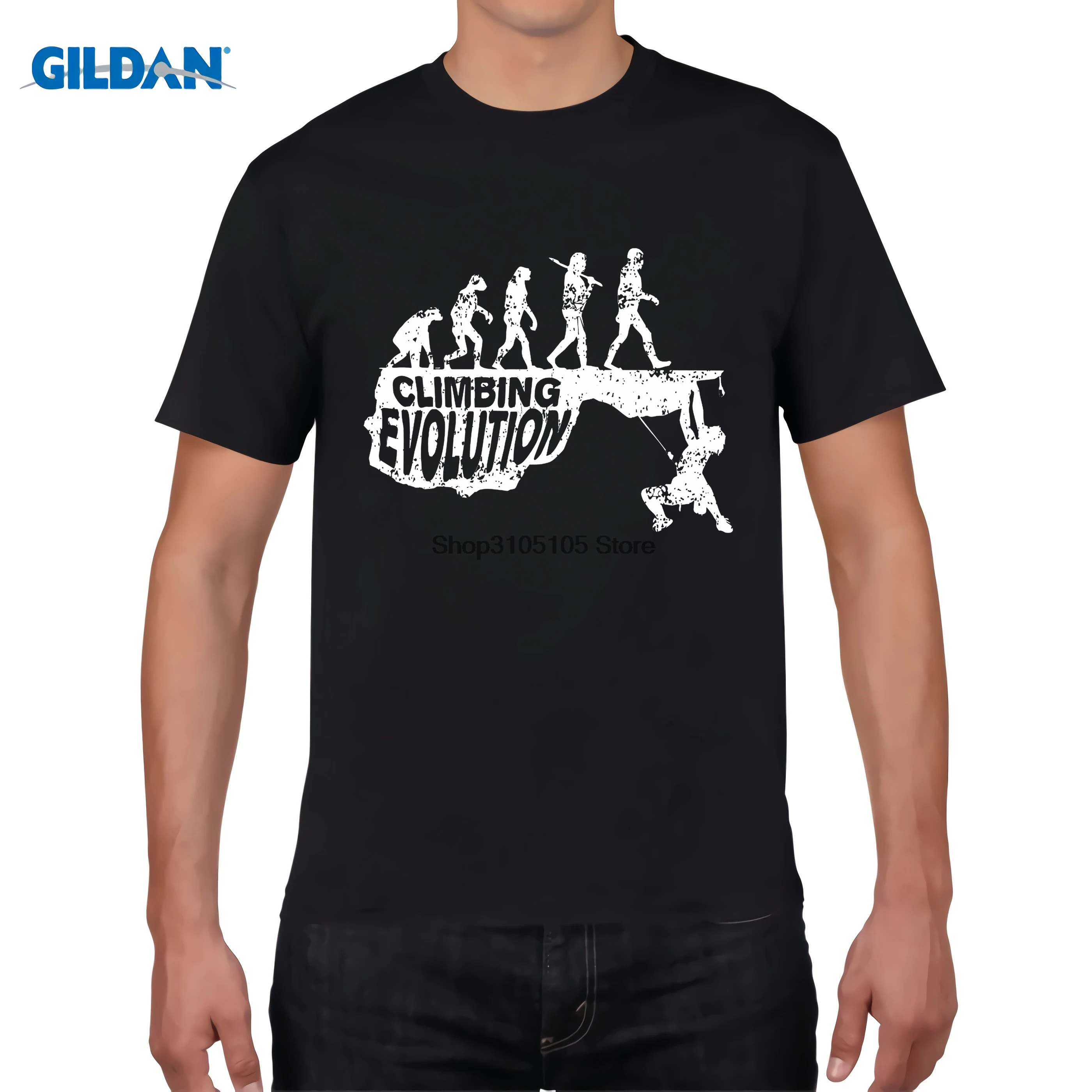 GILDAN men short sleeve t shirt Climbinger Evolution T SHIRT Rock Climb