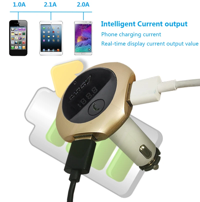 New Car Bluetooth handfree Car Kit MP3 USB Charger Hands free For iPhone Samsung HTC Android