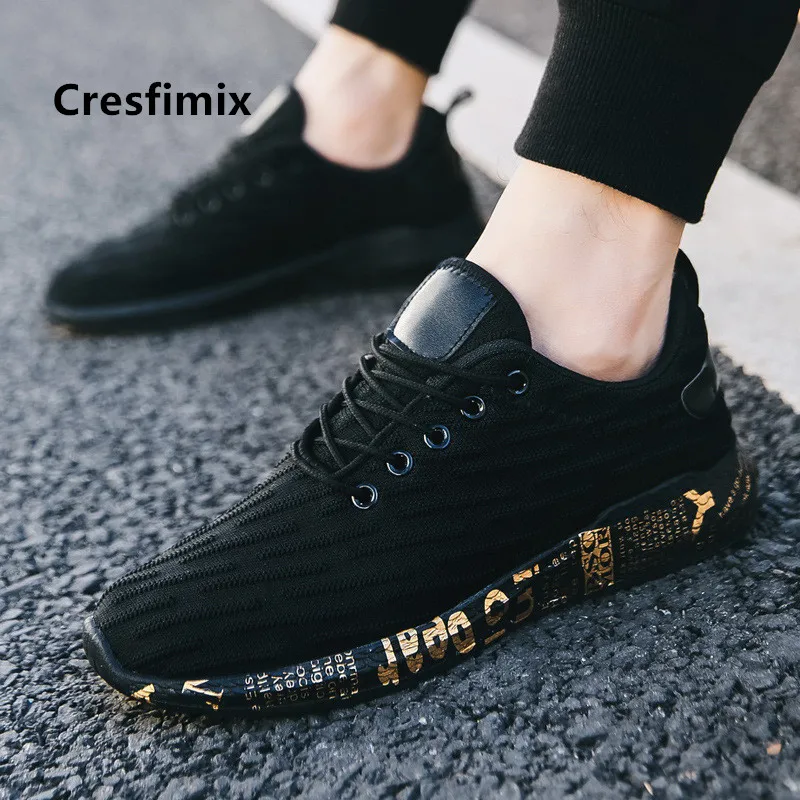 

Cresfimix mannelijke schoenen male fashion comfortable mesh breathable lace up shoes men cool casual black lace up shoes a5064