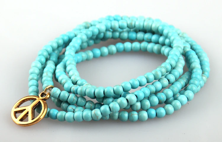 Бесплатная доставка Модный женский браслет из камня 4 мм Золотой шарм|necklace bracelet
