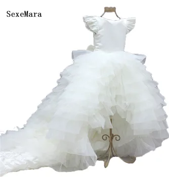 white puffy flower girl dresses