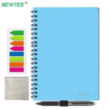 NEWYES A5 Smart Reusable Notebook Erasable Wirebound Notebook Cloud Storage App Paperless Waterproof Hardcover Diary Book Gifts