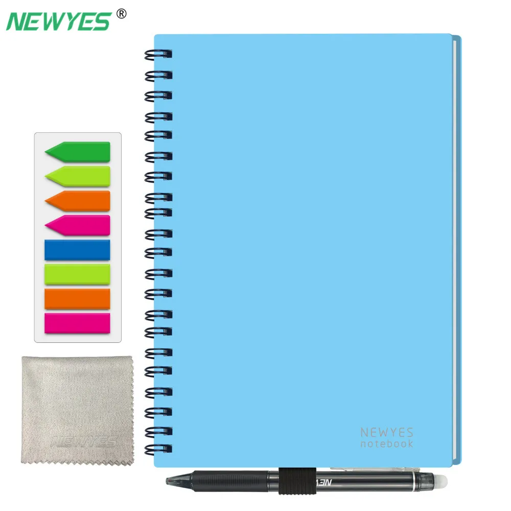 Prezzo NEWYES A5 Smart Riutilizzabile Notebook Cancellabile Wirebound Notebook Cloud Storage App Senza Carta Impermeabile Copertina Rigida Libro del Diario Regali