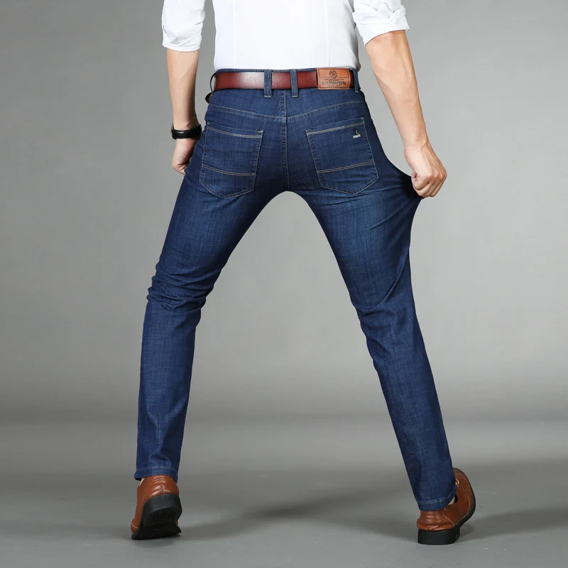 Лето Новое поступление мужские 28-40 деловые повседневные джинсовые брендовые джинсы облегающие Стрейчевые обтягивающие мужские эластичные брюки, кальсоны CQY13