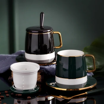 

Nordic Luxury Tea Cup Large Capacity Water Cup Afternoon Tea Office Mug with Diamond
