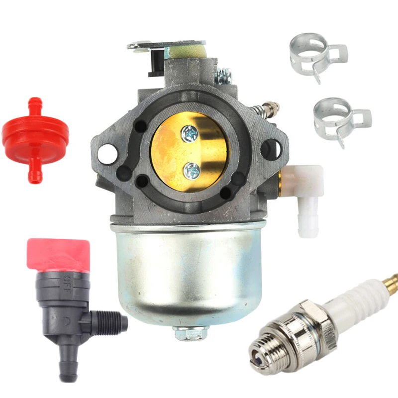 

For Briggs & Stratton Carburetor 698171 697594 28B705 28B706 Set Kit Engine Replacement Spark Plug Fuel filter