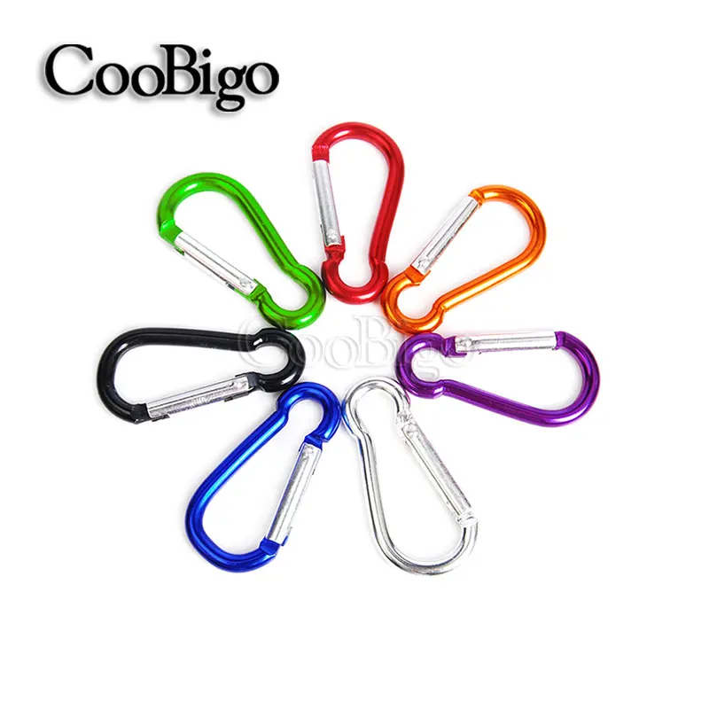 

5pcs Multicolor Aluminum Carabiner D-Ring Snap Clip Hook Keychain For Paracord Outdoor Camping Keyring Water Bottle Parts