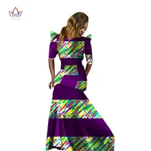 Осеннее платье женское платье Африканский Базен богатый Половина рукава платье с русалочкой Для Женщин Дашики платье плюс Размеры Африканский Костюмы BRW WY611
