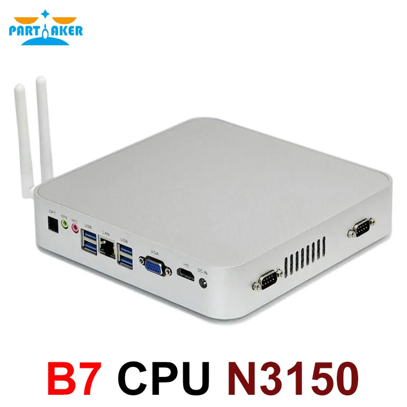 Partaker B7 Intel Celeron N3150 Quad Core Fanless Mini Industrial Desktop PC with 2*RS232 and 300M WIFI | Компьютеры и офис