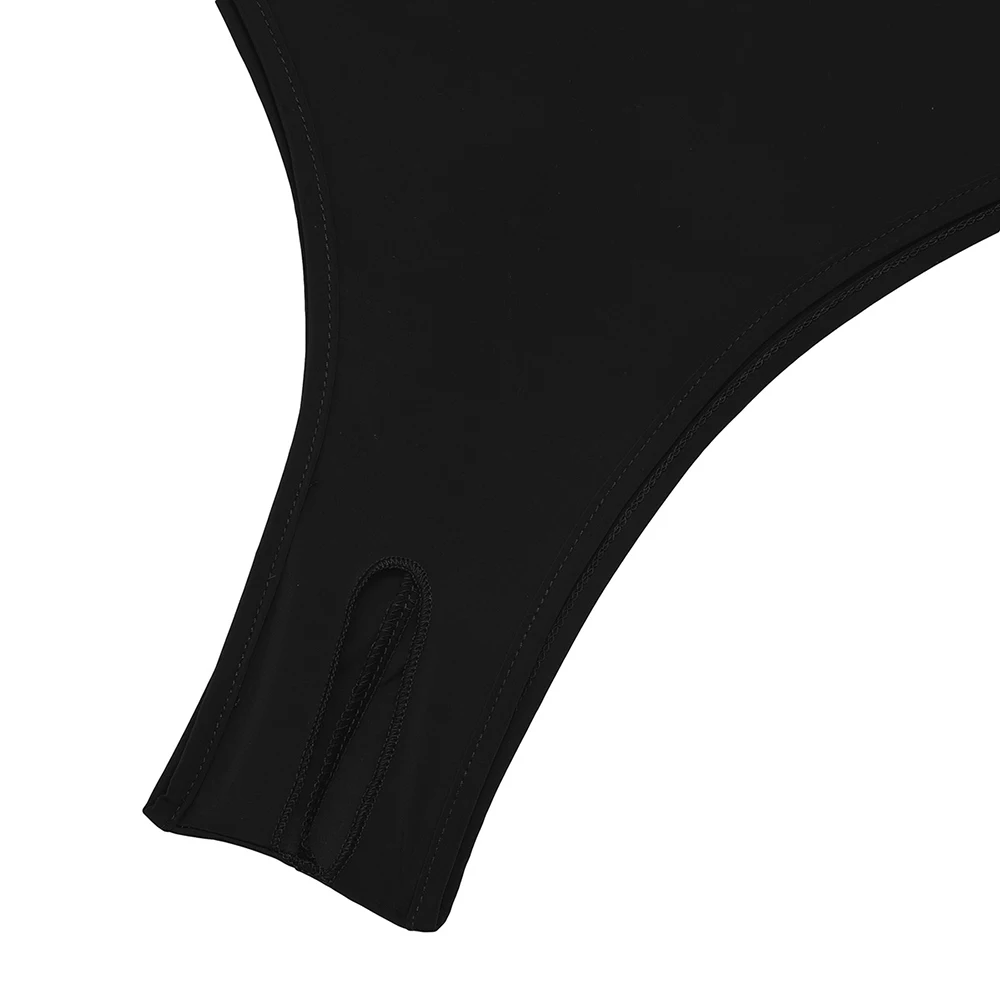 Женское нижнее белье iEFiEL боди чулки без рукавов с ложным воротником высоким