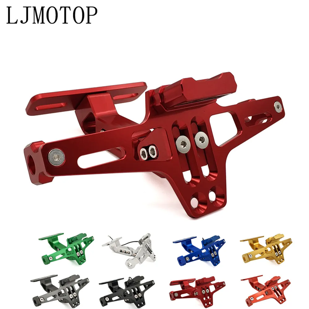 For Honda VFR800 VFR750 VTR1000 CBR 125R 300R 500R RC51 CNC Motorcycle License Number Plate Frame Holder Bracket With LED Signal |