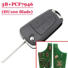 Free shipping 1 piece 3 Button Flip Remote Key 433MHZ For Opel Vectra C With 7946