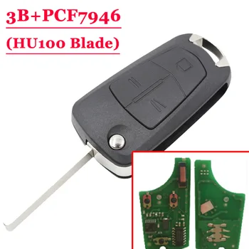 

Free shipping (1 piece) 3 Button Flip Remote Key 433MHZ For Opel Vectra C With 7946 chip with good quality