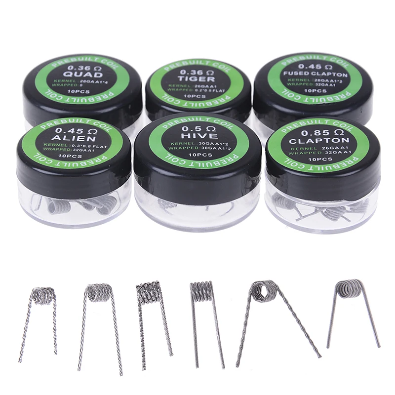 

1Set Twisted Fused Hive Clapton Coils Premade Wrap Alien Mix Twisted Quad Tiger Heating Resistance Rda Coil Tool Parts