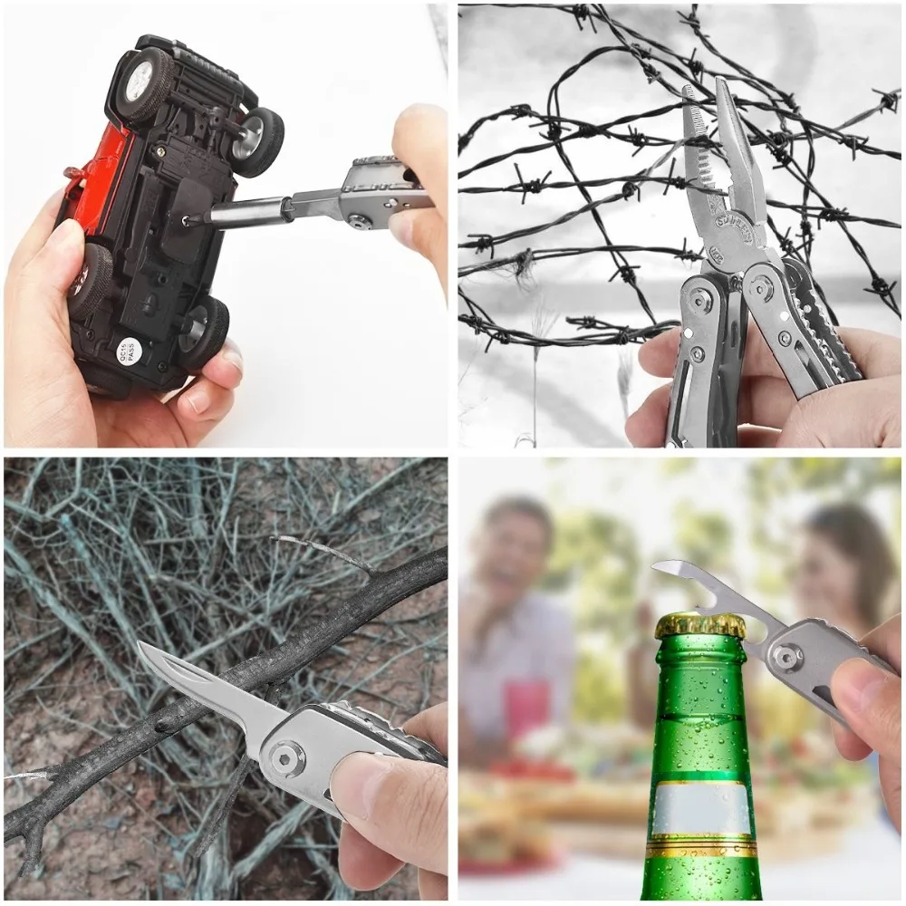 EDC Multitool مع البسيطة أدوات سكين كماشة سكين الجيش السويسري و متعددة أداة عدة ل في الهواء الطلق معدات التخييم