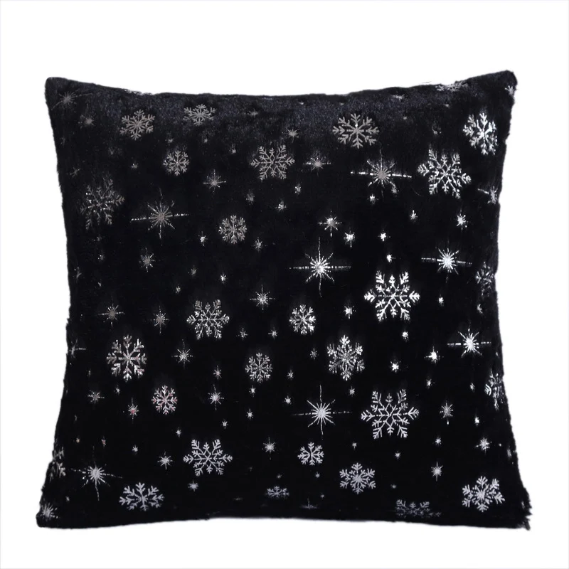 Decorative Pillows 45x45cm Silver Snowflake Cushion Cover Plush Throw Pillow Case Seat Sofa Bed Pillow Case for Living Room New