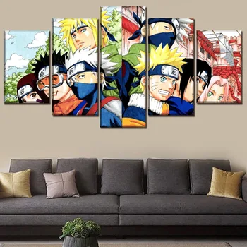 

Wall Art Decor Modular Picture Framework 5 Panel Anime Naruto Character Poster Top-Rated Canvas Printed Painting Modern Artwork