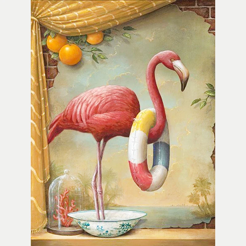 

Full Square Round Diamond Embroidery Animal Flamingos Mosaic Diy Diamond Painting Cross Stitch Diamond Home Decor For Child Gift