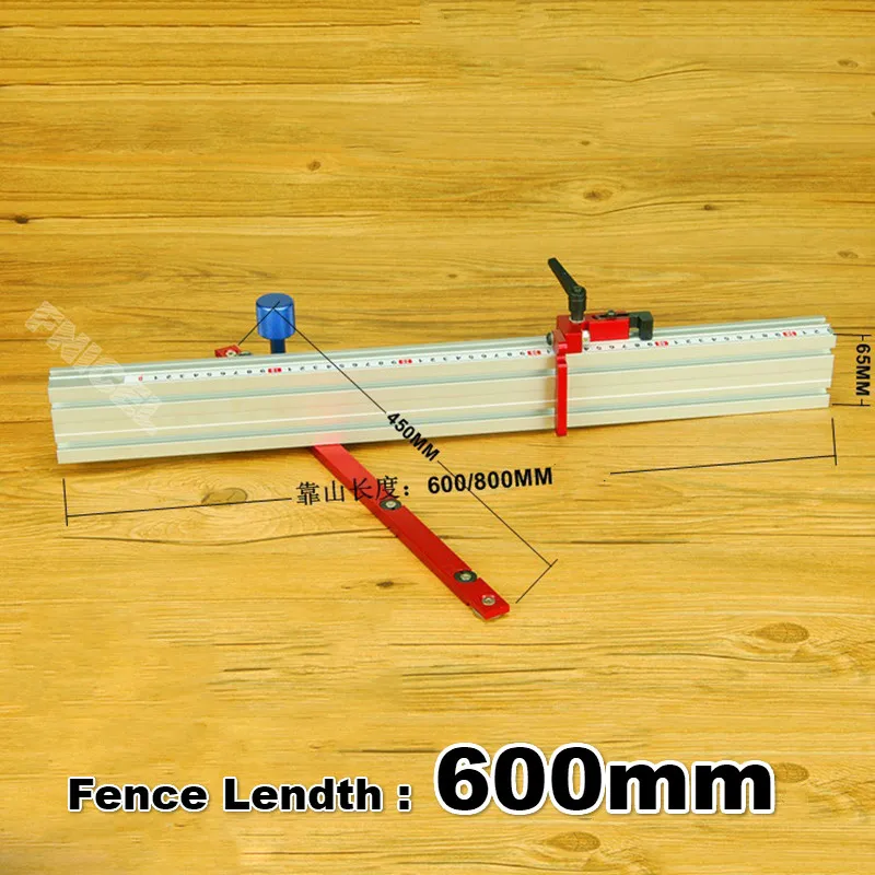 600 мм/800 мм торцевой манометр и алюминиевый забор с метрической шкалой Деревообрабатывающие инструменты DIY - Цвет: 600mm Set