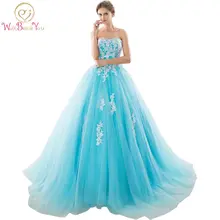 Милое Голубое Бальное платье Бальные платья с аппликацией на шнуровке 16 платьев вечерние платья Vestidos De 15 лет