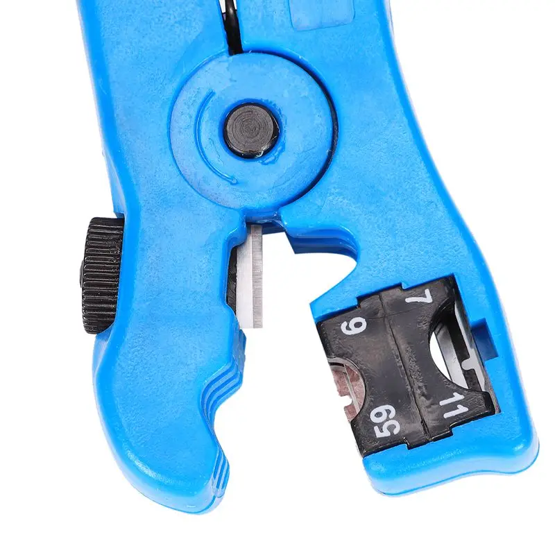 Automatic Cable Wire Stripper Electric Stripping Tools for UTP/STP RG59 RG6 RG7 RG11 Multi-functional Cutter Striper,Blue