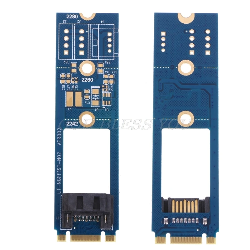 

M.2 NGFF to 7 Pin SATA III 3 SSD NGFF1ST-N02 Adapter Converter Board Card PCB