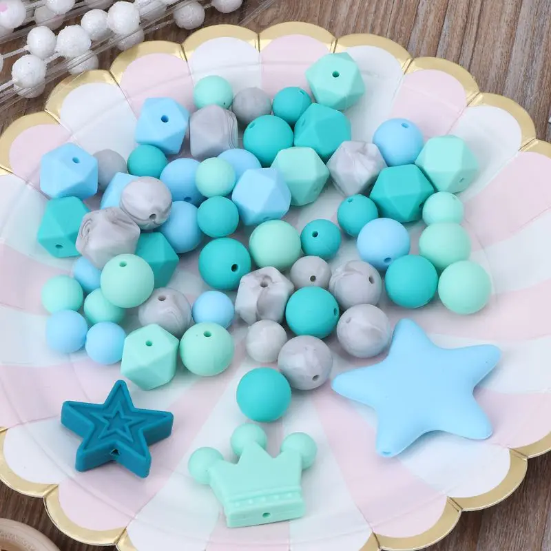DIY Детский Прорезыватель игрушка кормящих ожерелье Силикон Браслет Силиконовые бусы для прорезывания зубов кольцо деревянные погремушки Feb-15