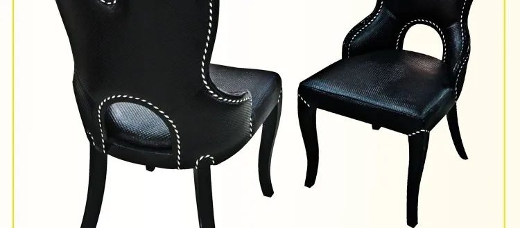 Черный стул. Ресторан Европейский стиль твердой древесины обеденный стул. Модное кресло для еды