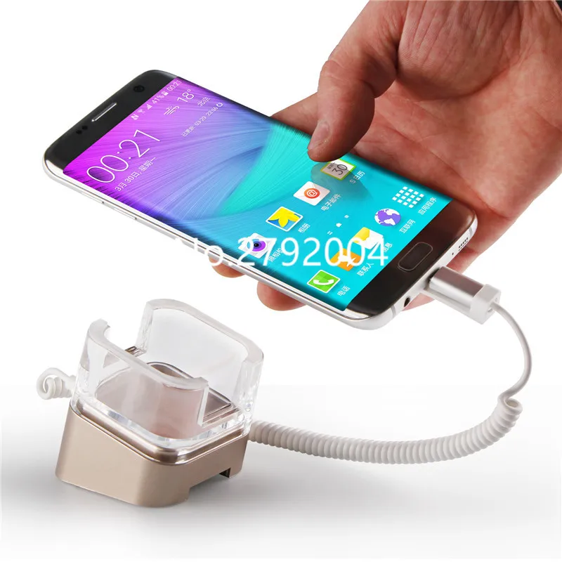 Acrylic Cell Phone Retail Stand Sticker Fix Alarm Charger