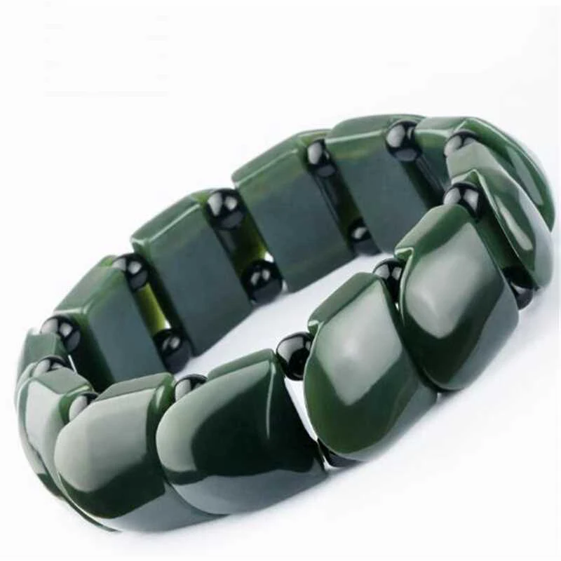 

KYSZDL 2019 New Style Hetian Jade Men's Bracelet Natural Qing Jade Vintage Hand Row Gift Jewelry