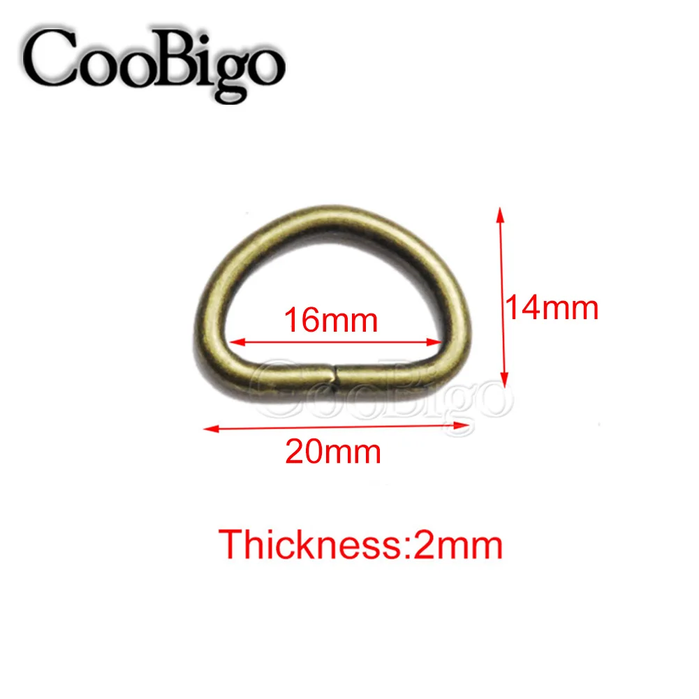 10 шт. в упаковке 3/"~ 1" D кольцо металлическая пряжка ЛЯМКИ рюкзак сумка Запчасти кожевенное ремесло ремень ошейник для домашних животных Швейные аксессуары 5 размер Pic - Цвет: 16mm  Antique Bronze