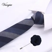 2 шт. Повседневный хлопковый галстук и брошь набор цветочные тонкие галстуки для мужчин 6 см коричневый галстук серые узкие галстуки с принтом на шею