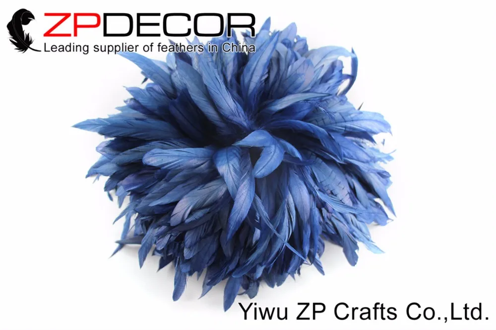 NAVY blue Rooster Schlappen Feathers Strung (1)