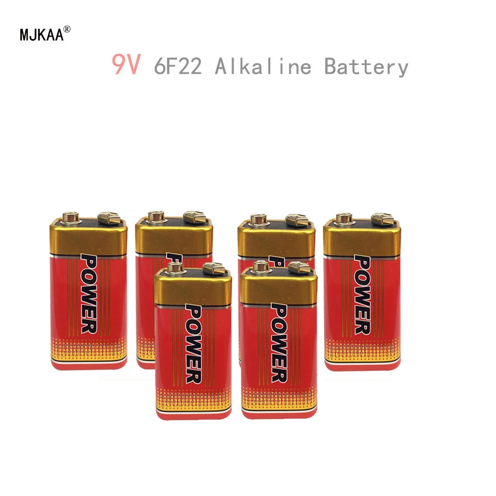 

6pcs original high quality 6F22 overweight 9V battery carbon zinc battery 9 volts