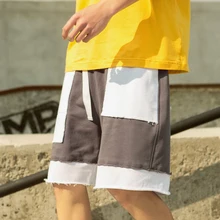 Высокие уличные летние повседневные шорты мужские высотой до колена высокого качества хип-хоп Короткие штаны шаровары с карманами шорты-бермуды Masculino