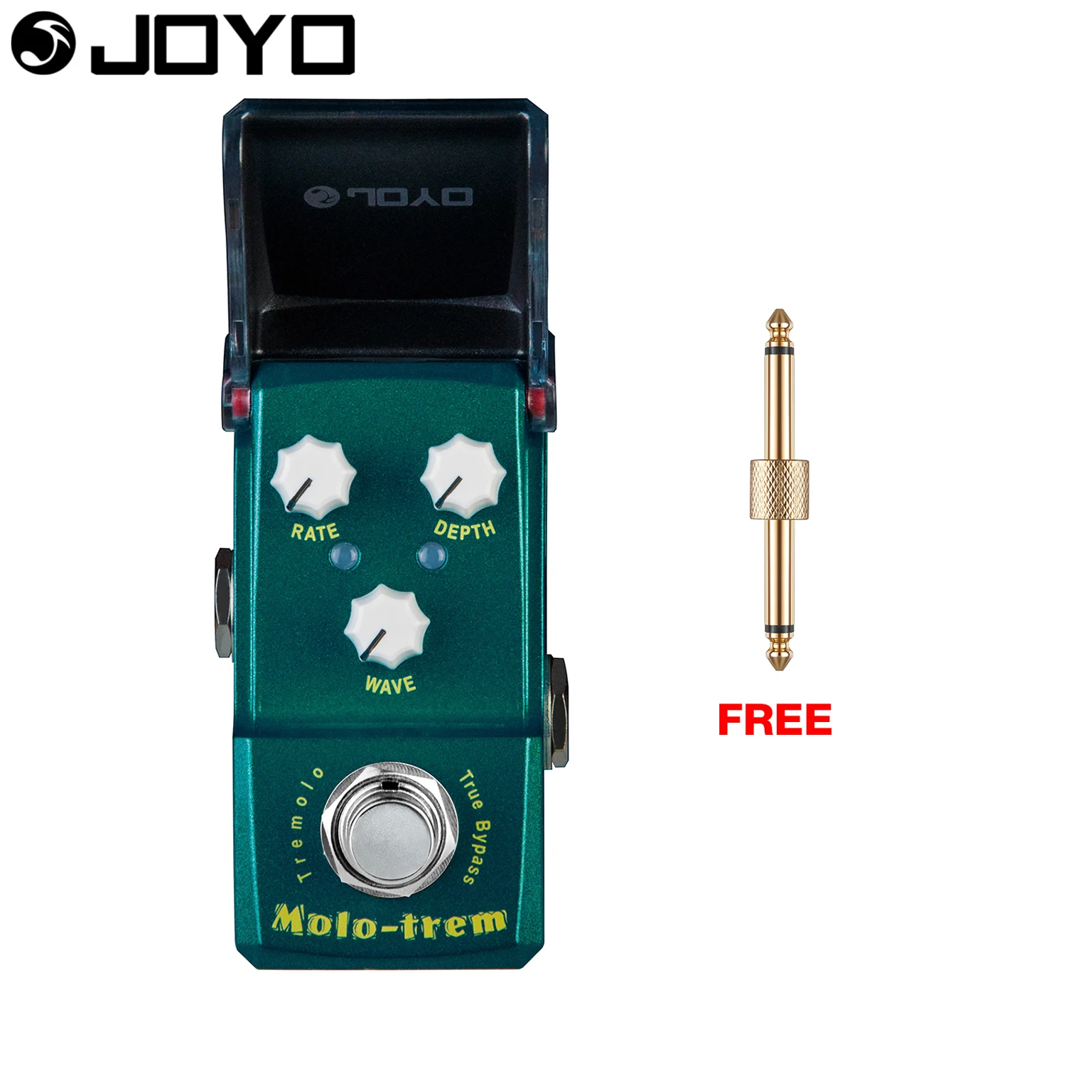 

Joyo Molo-Trem Tremolo Guitar Effect Pedal Rate Control True Bypass Depth Control Wave Control JF-325 with Free Connector