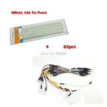 MB-102 MB102 830 Связующих Точек Solderless ПЕЧАТНОЙ ПЛАТЫ Макет + 65 ШТ. Соединительный кабель провода