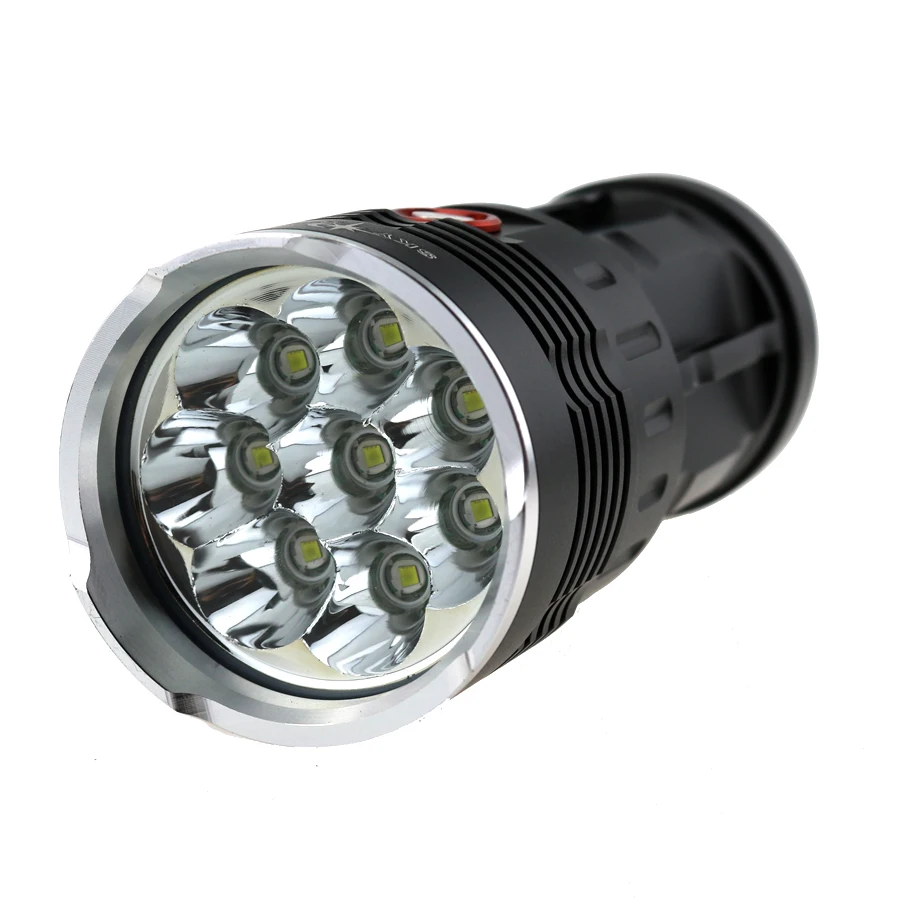 

New Skyray Led Flashlight 12000 Lumens 8x CREE XM-L T6 LED Flash light Super Bright Torch Lantern power by 4x18650 battery