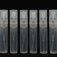 10 шт./лот, пустые 2 мл, 3 мл, 5 мл, 10 мл, мини пластиковые флаконы для духов с распылителем, небольшой рекламный образец, распылитель духов